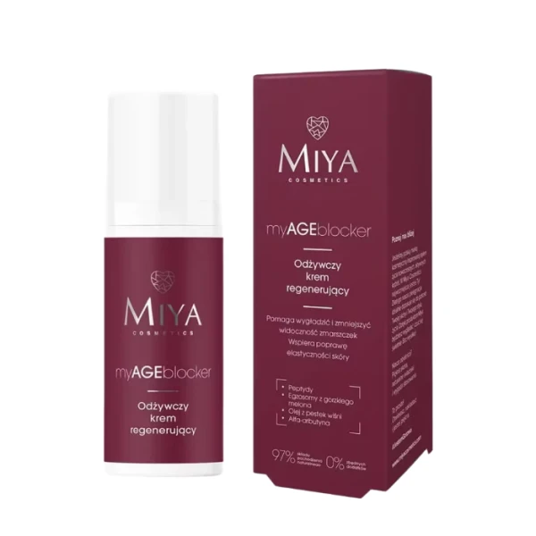Miya Cosmetics, myAGEblocker, odżywczy krem regenerujący do twarzy, 50ml