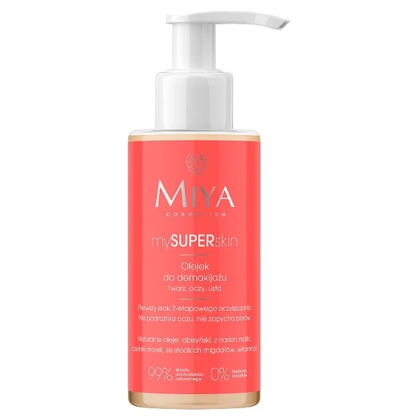Miya Cosmetics, mySUPERskin, lekki olejek do demakijażu i oczyszczania twarzy, oczu i ust, 140ml