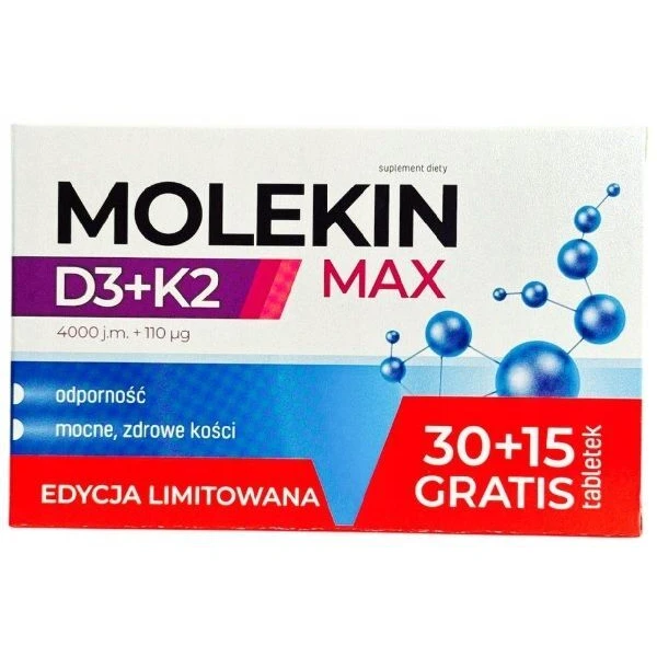 Molekin D3 4000j.m. + K2 MK-7 110mcg Max, 45 tabletek