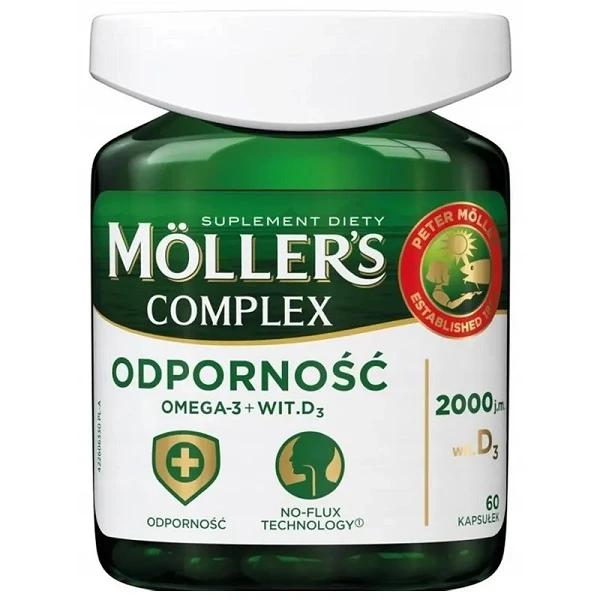 Mollers Complex Odporność, Omega-3+witamina D3, 60 kapsułek