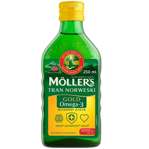 Mollers Gold Tran Norweski, płyn, aromat cytrynowy, 250ml