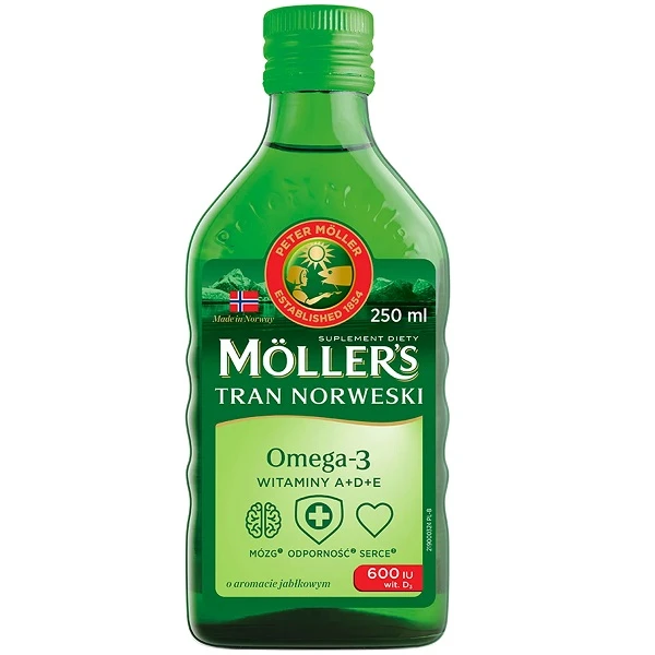Mollers Tran Norweski, płyn, aromat jabłkowy, 250ml