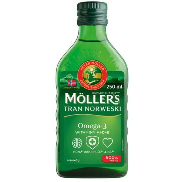 [DATA - 2026-11-30] Mollers Tran Norweski, płyn, aromat naturalny, 250ml