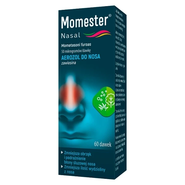 Momester Nasal 50mcg/dawkę, aerozol do nosa, 60 dawek
