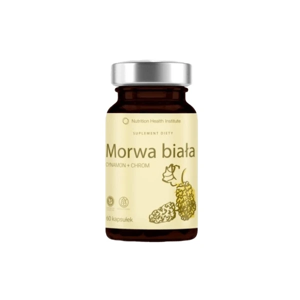 Nutrition Health Institute, Morwa Biała, Cynamon + Chrom, 60 kapsułek
