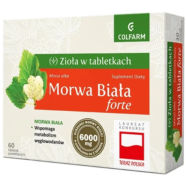 Zioła w tabletkach, Morwa Biała Forte, 60 tabletek