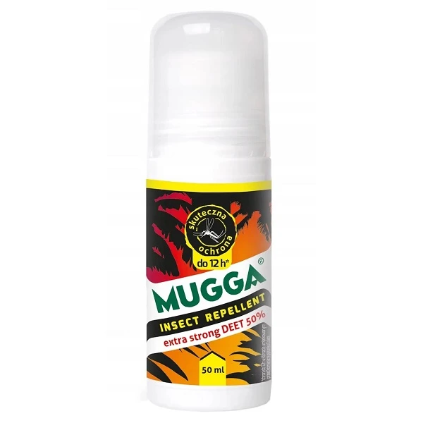Mugga, roll-on 50% DEET, na komary i kleszcze, 50ml