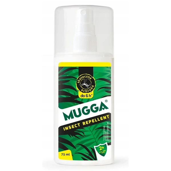 Mugga, spray 9,5% DEET, na komary i kleszcze, dla dorosłych i dzieci powyżej 2 roku życia, 75ml