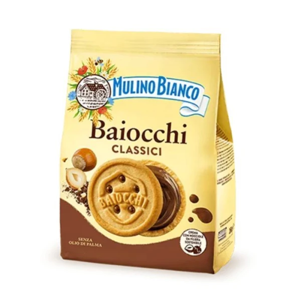 [DATA - 2026-08-28] Mulino Bianco, Baiocchi Classici, ciasteczka z kremem orzechowo-kakaowym, 260g