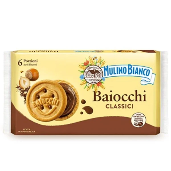 Mulino Bianco, Baiocchi Classici, ciasteczka z kremem orzechowo-kakaowym, 336g