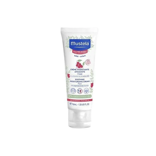 Mustela Bebe Enfant, łagodzący krem nawilżający do skóry bardzo wrażliwej, od 1 dnia życia, 40ml