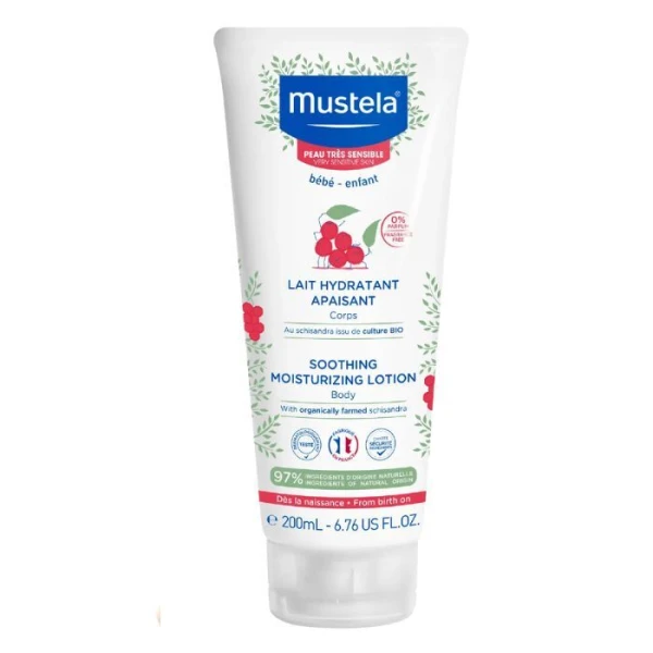 Mustela Bebe Enfant, mleczko łagodzące nawilżające do ciała, od urodzenia, 200ml