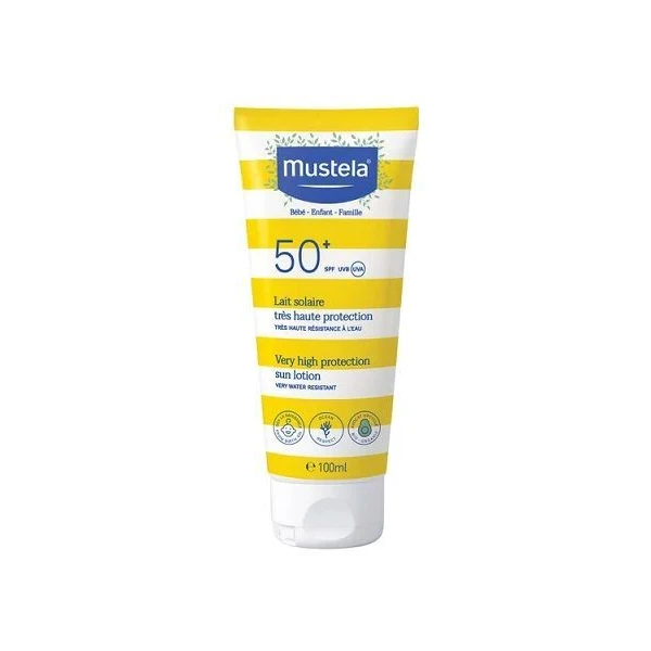 Mustela Bebe Enfant, mleczko przeciwsłoneczne do twarzy i ciała SPF 50+, od 1 dnia życia, 100ml