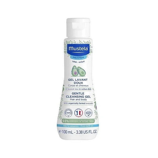 Mustela Bebe Enfant, żel do mycia z organicznym awokado, od urodzenia, 100ml