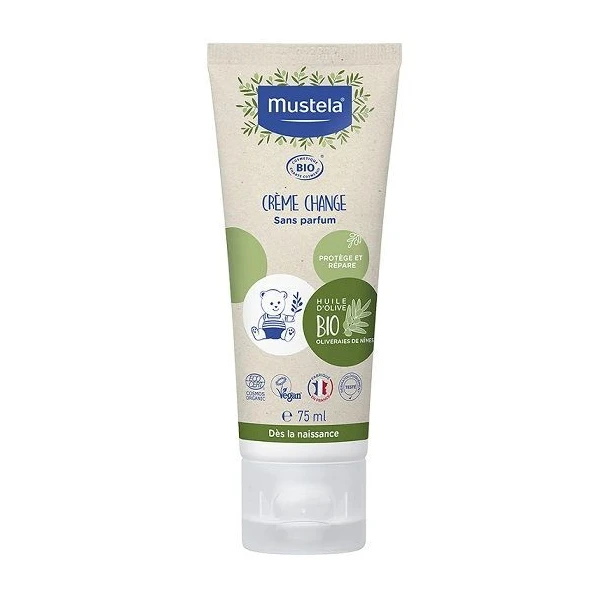 Mustela BIO, krem do przewijania, od 1 dnia życia, 75ml