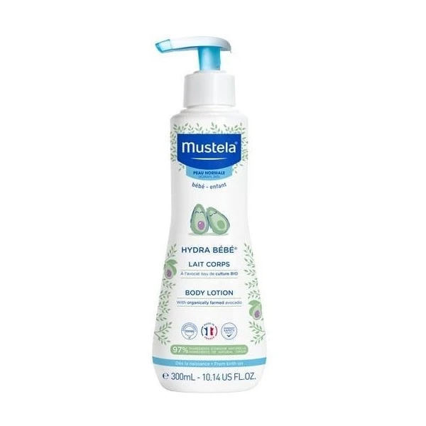 Mustela Hydra Bebe, mleczko do ciała z organicznym awokado, od urodzenia, 300ml