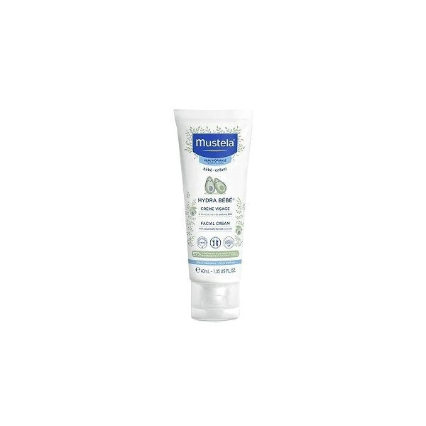 Mustela Hydra Bebe, krem do twarzy z organicznym awokado, od urodzenia, 40ml