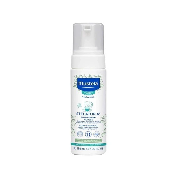 Mustela Stelatopia, szampon w piance do skóry skłonnej do atopii, od 1 dnia życia, 150ml