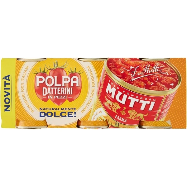 Mutti Polpa Datterini in Pezzi, pomidory drobno krojone, 3x300g