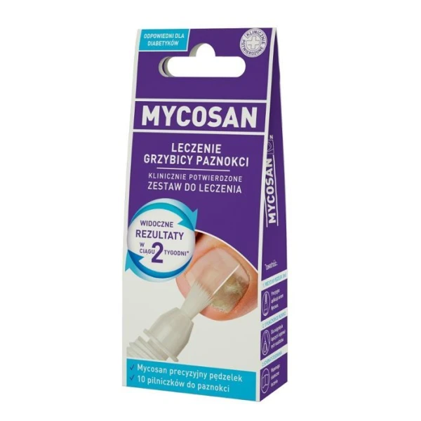 Mycosan, leczenie grzybicy paznokci, pilniczki i serum, 5ml