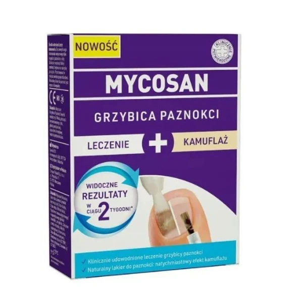 Mycosan, Leczenie + Kamuflaż, serum, 5ml + lakier do paznokci, 8ml