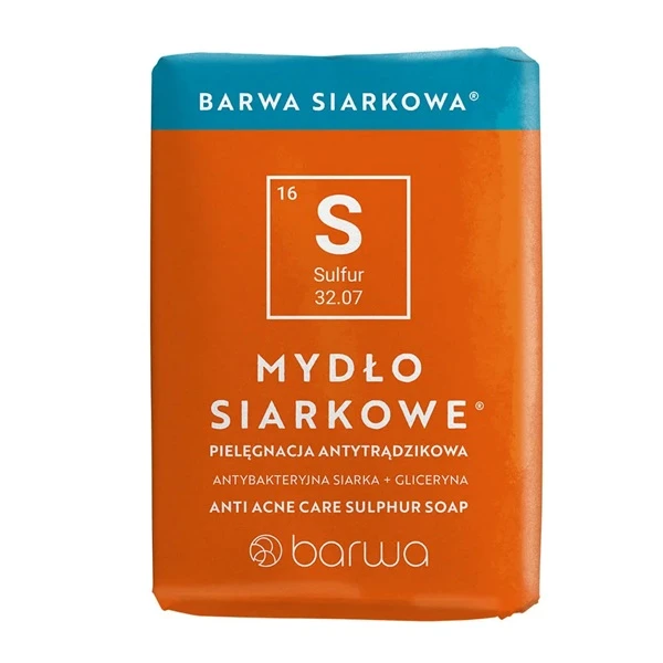 Barwa Siarkowa, mydło siarkowe, pielęgnacja antytrądzikowa, 100g