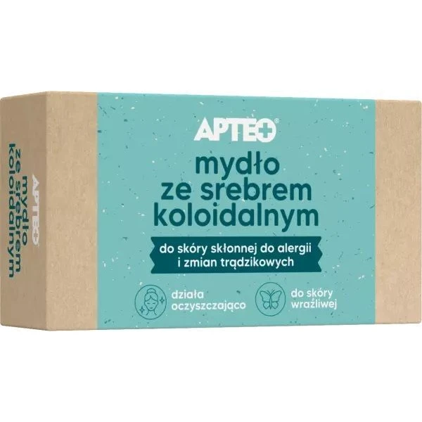 Mydło ze srebrem koloidalnym, Apteo, skóra wrażliwa, alergiczna i trądzikowa, 100g