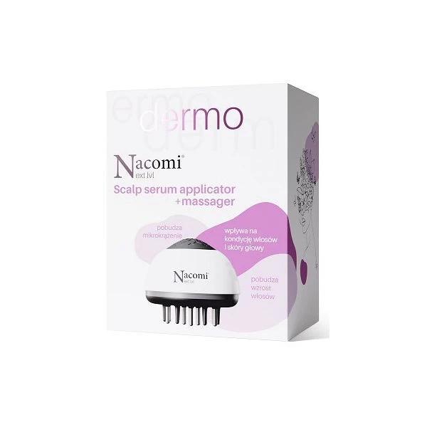 Nacomi Next Level Dermo, aplikator serum do skóry głowy + masażer, 1 sztuka