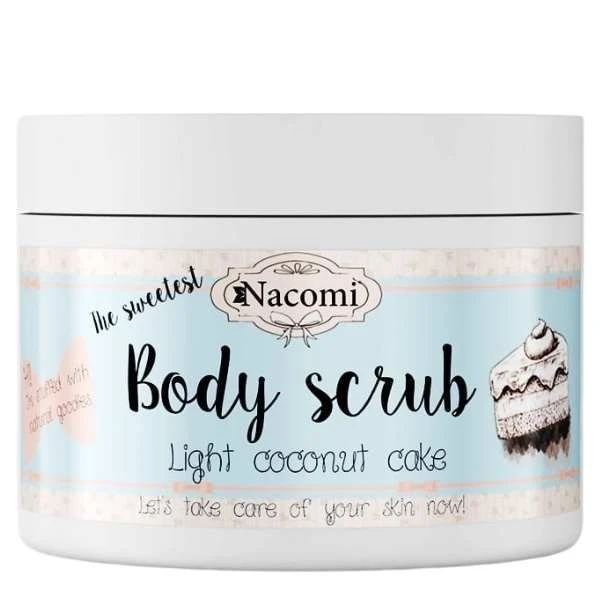[DATA - 2026-09-30] Nacomi, peeling cukrowy do ciała, lekki kokosowy tort, 200g