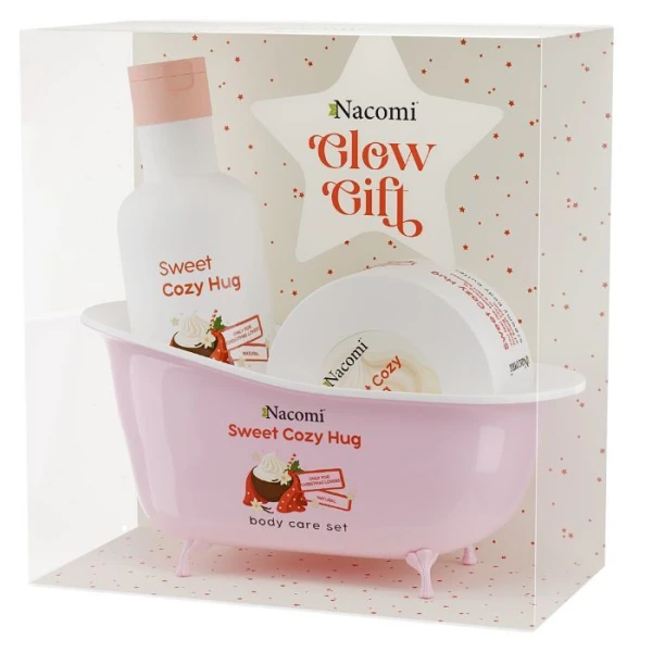 Nacomi Sweet Cozy Hug, kremowe masło do ciała, 100ml + żel pod prysznic, 300ml