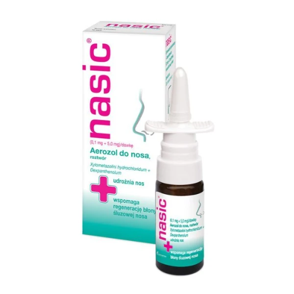 Nasic (0,1mg+5mg)/dawkę, aerozol do nosa, dla dorosłych i dzieci w wieku powyżej 6 lat, 10ml