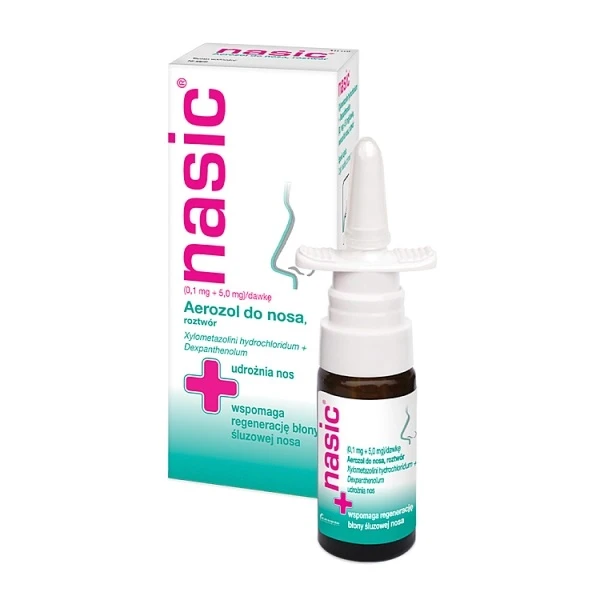 Nasic (0,1mg+5mg)/dawkę, aerozol do nosa, dla dorosłych i dzieci w wieku powyżej 6 lat, 10ml
