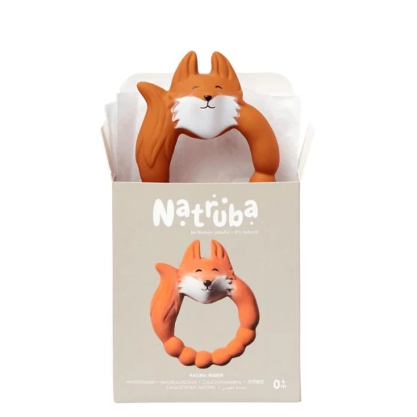 Natruba, gryzak z naturalnego kauczuku, lisek, od urodzenia, 1 sztuka