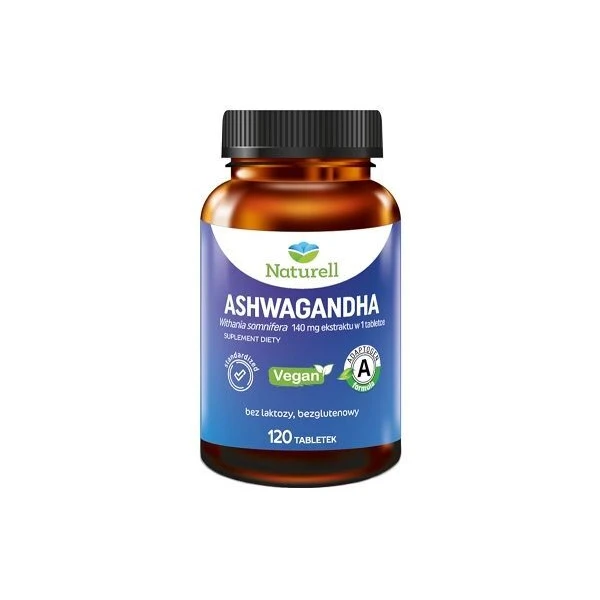 Naturell, Ashwagandha, 120 tabletek