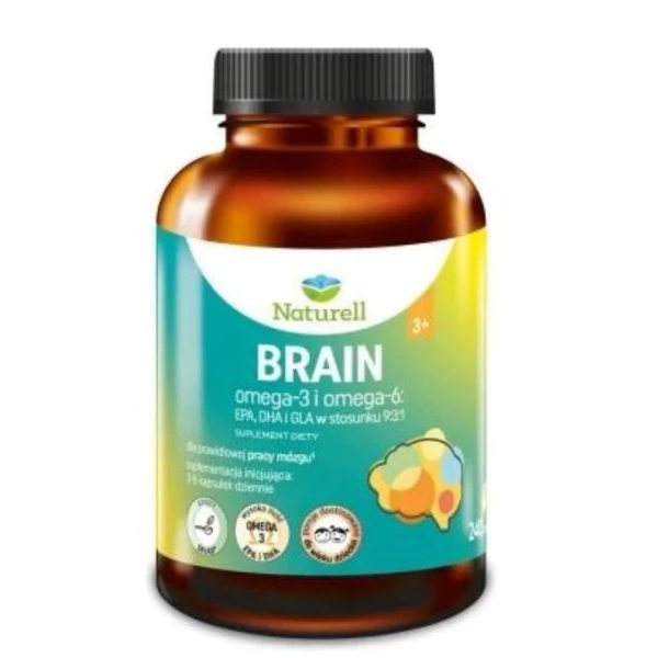 Naturell, Brain, Omega-3 i Omega-6, 240 kapsułek