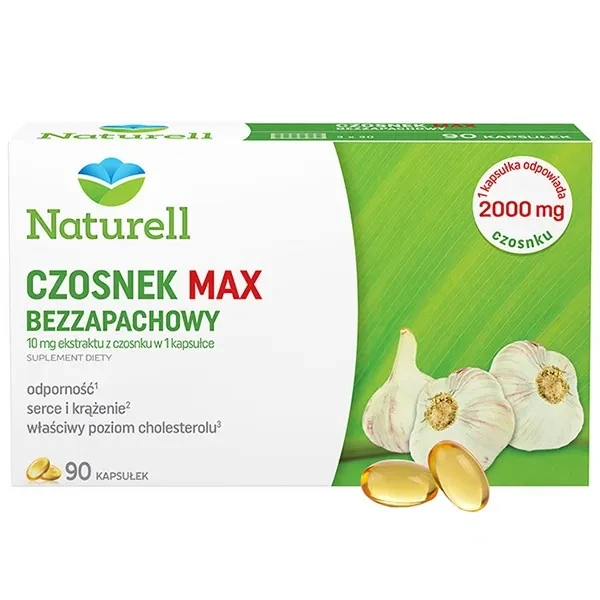 Naturell, Czosnek Max bezzapachowy, 90 kapsułek