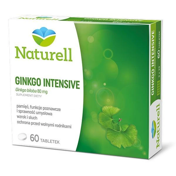 Naturell, Ginkgo Intensive, 60 tabletek