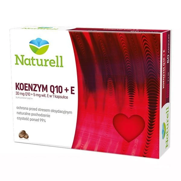 Naturell, Koenzym Q-10 + E, 120 kapsułek