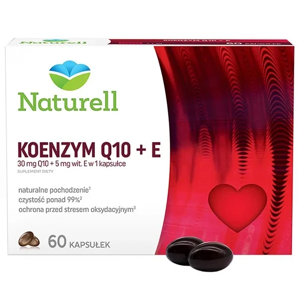 Naturell, Koenzym Q-10 + E, 60 kapsułek