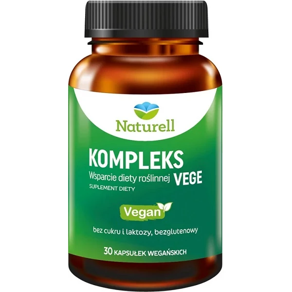 Naturell, Kompleks Vege, wsparcie diety roślinnej, 30 kapsułek