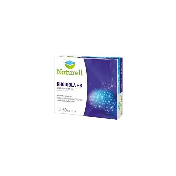 Naturell, Rhodiola + B, 60 tabletek