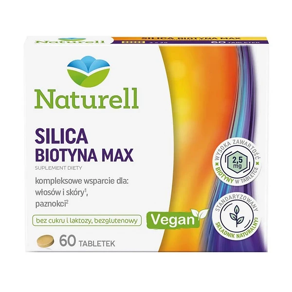 Naturell, Silica Biotyna Max, 60 tabletek
