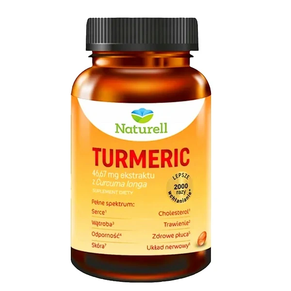 Naturell, Turmeric, 60 kapsułek