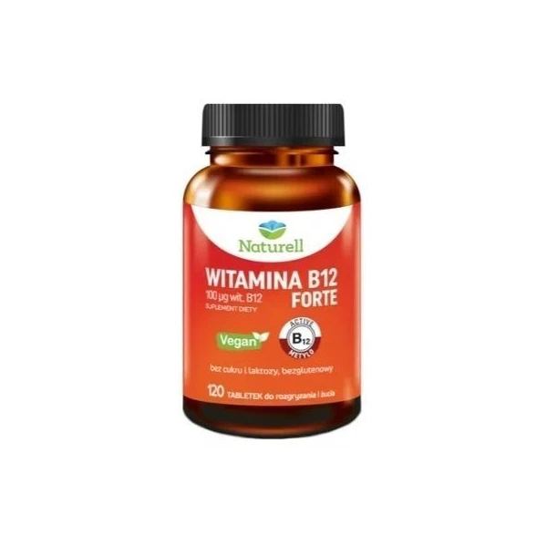 Naturell, Witamina B12 Forte, 120 tabletek do rozgryzania i żucia
