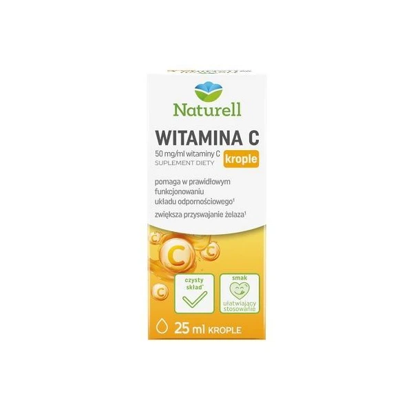 Naturell, witamina C, krople doustne, po 3 roku życia, 25ml