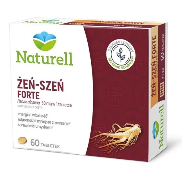 Naturell, Żeń-szeń Forte, 60 tabletek