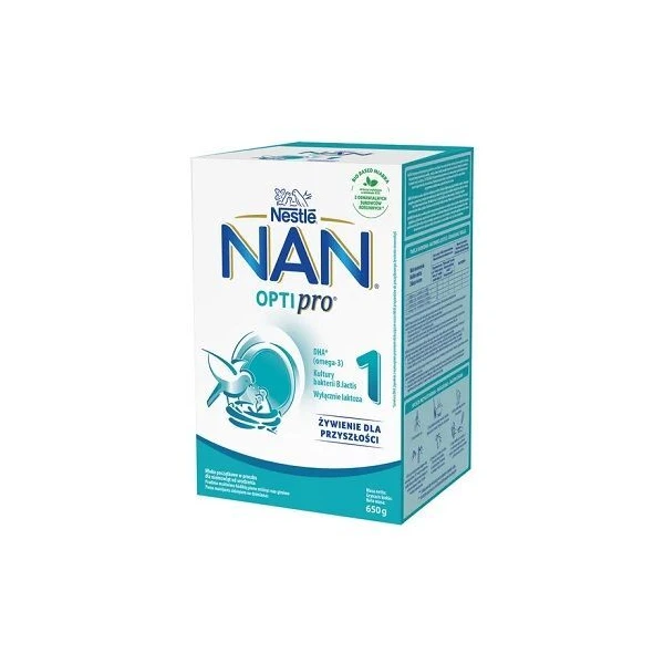 Nestle Nan Optipro 1, mleko początkowe, dla niemowląt od urodzenia, 650g