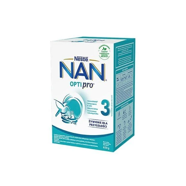 Nestle Nan Optipro 3 Junior, formuła na bazie mleka, po 1 roku życia, 650g