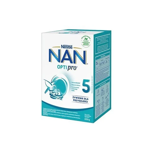 Nestle Nan Optipro 5, formuła na bazie mleka, dla dzieci powyżej 2,5 lat, 650g