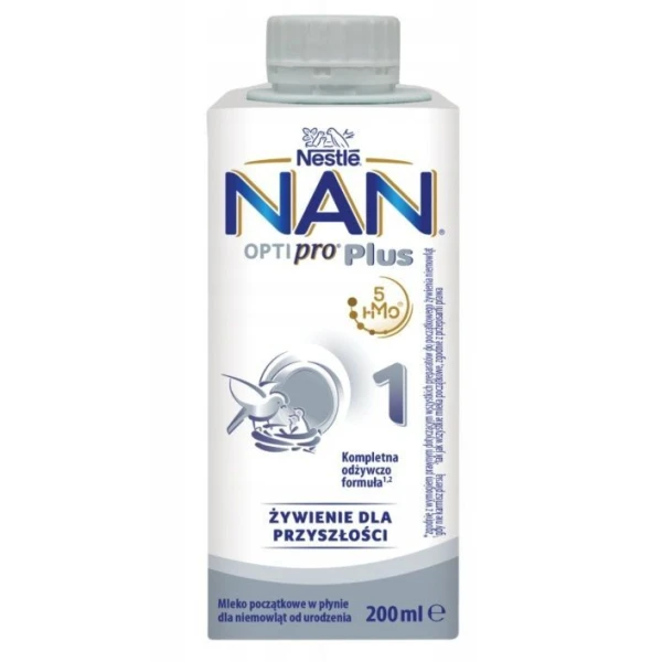 Nestle Nan Optipro Plus 1 HM-O5, mleko początkowe, od urodzenia, płyn, 200ml